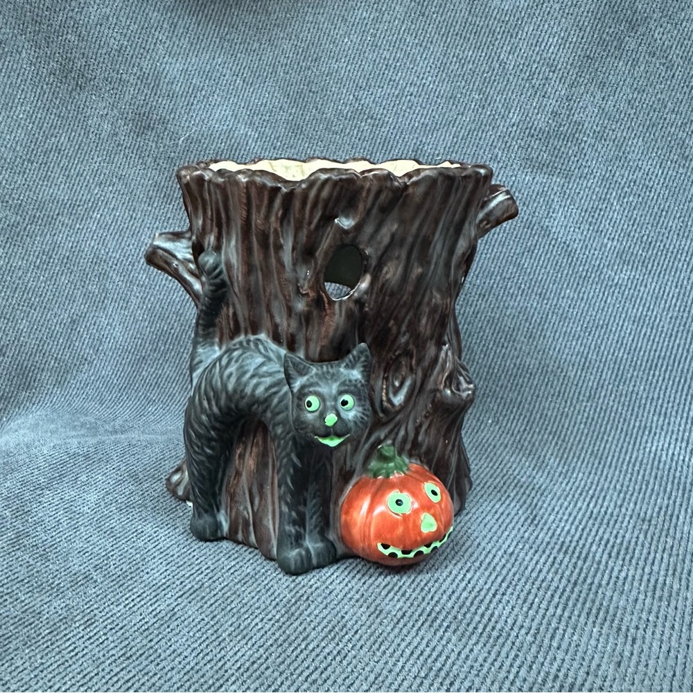 Yankee Candle Wax Tart Warmer Halloween Black Cat Jack-o-lantern Tree cat